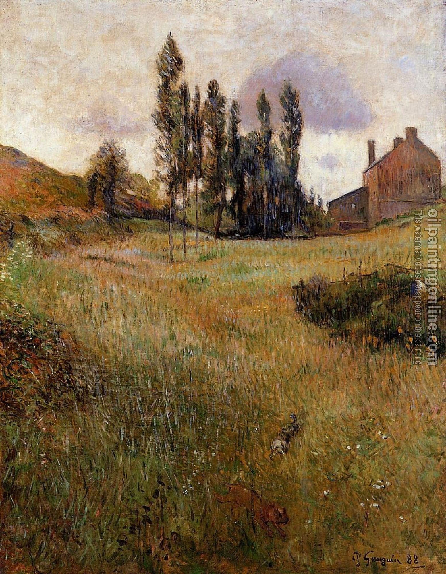 Gauguin, Paul - Dogs Running through a Field